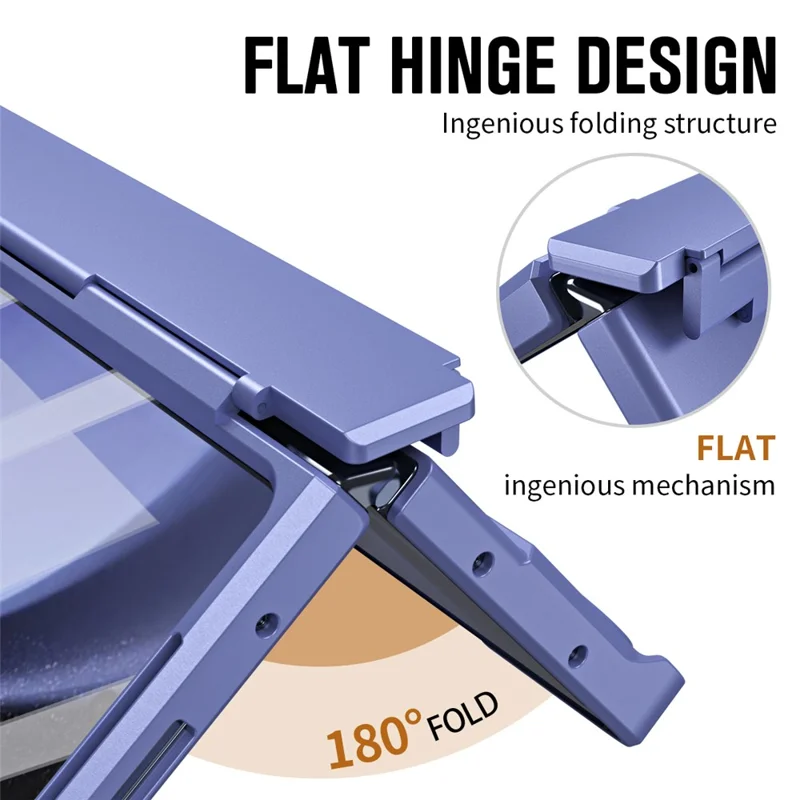 For Samsung Galaxy Z Fold6 5G Case Kickstand Hard PC Phone Cover with Stylus - Purple