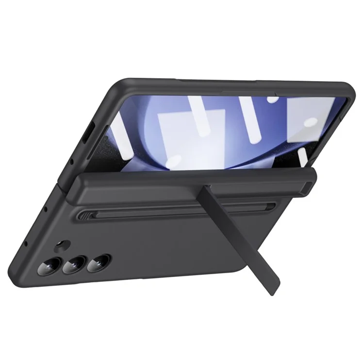 For Samsung Galaxy Z Fold6 5G Case Hard PC Phone Cover with Stylus and Tempered Glass Film - Black