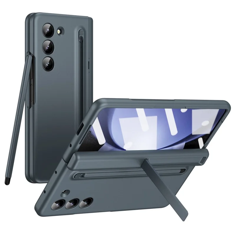 Para Samsung Galaxy Z Fold6 5G Funda Dura de PC Carcasa de Teléfono con Stylus y Película de Vidrio Templado - Gris Verde