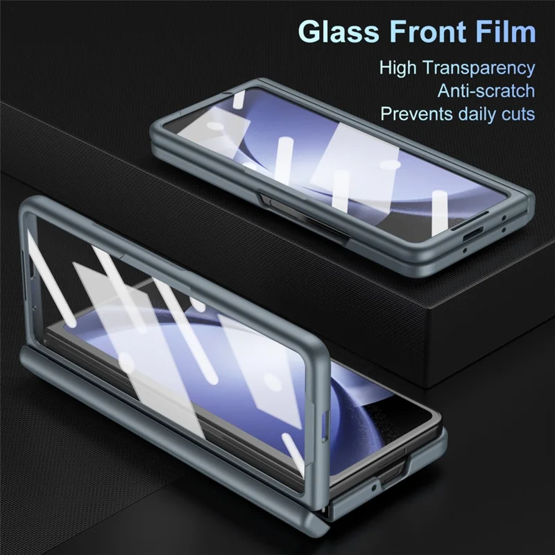 Para Samsung Galaxy Z Fold6 5G Funda Dura de PC Carcasa de Teléfono con Stylus y Película de Vidrio Templado - Gris Verde