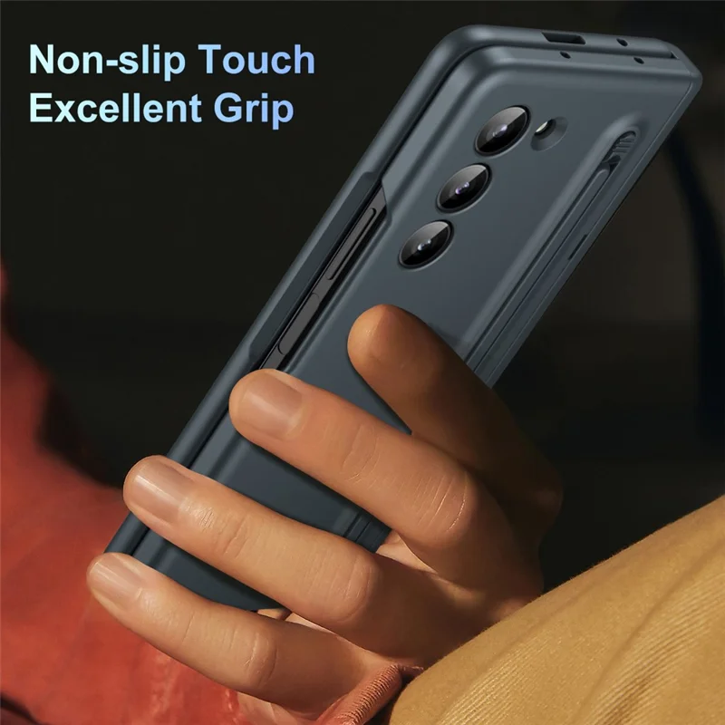Para Samsung Galaxy Z Fold6 5G Funda Dura de PC Carcasa de Teléfono con Stylus y Película de Vidrio Templado - Gris Verde
