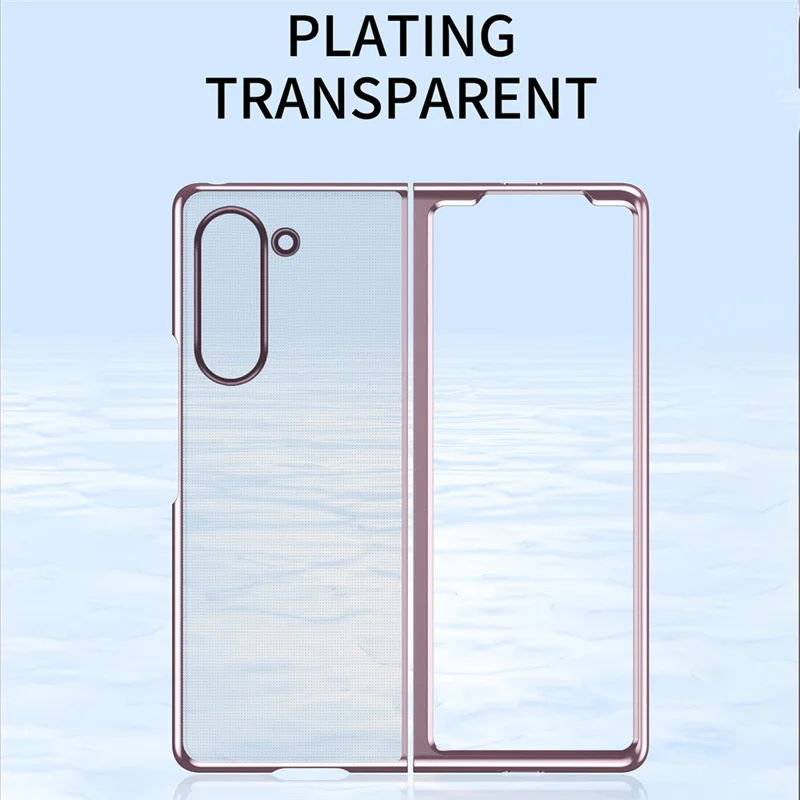 Für Samsung Galaxy Z Fold6 5G Hülle Klar PC Elektro-Beschichtung Harte Handyhülle - Silber