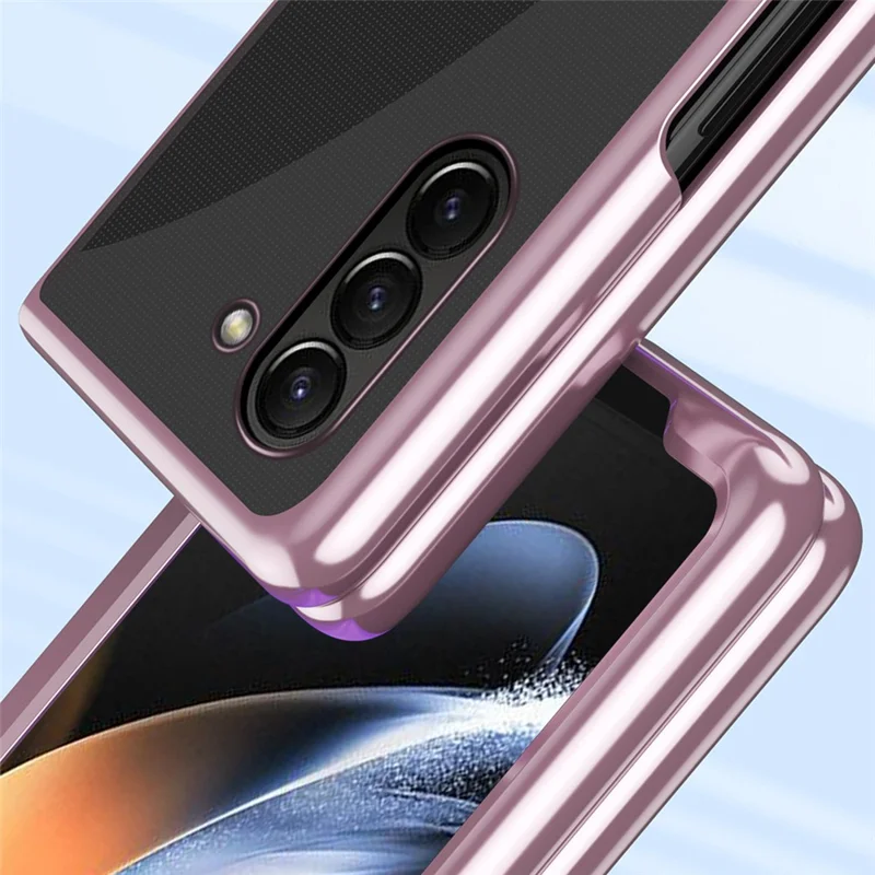 Für Samsung Galaxy Z Fold6 5G Hülle Klar PC Elektro-Beschichtung Harte Handyhülle - Silber