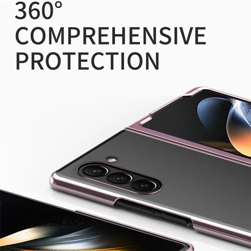 Für Samsung Galaxy Z Fold6 5G Hülle Klar PC Elektro-Beschichtung Harte Handyhülle - Silber