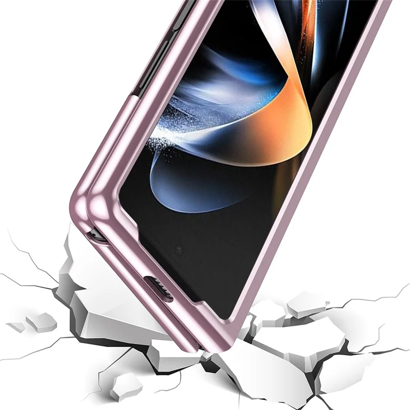 Für Samsung Galaxy Z Fold6 5G Hülle Klar PC Elektro-Beschichtung Harte Handyhülle - Silber