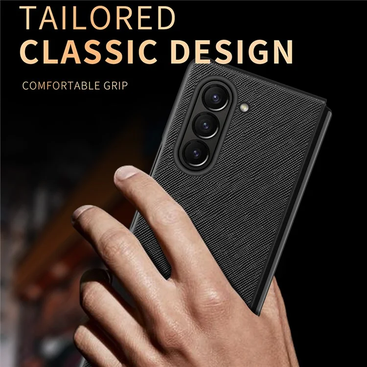 Для Samsung Galaxy Z Fold6 5G Case Anti-Scratch PU Кожа + PC Чехол с перекрестной текстурой - Зеленый