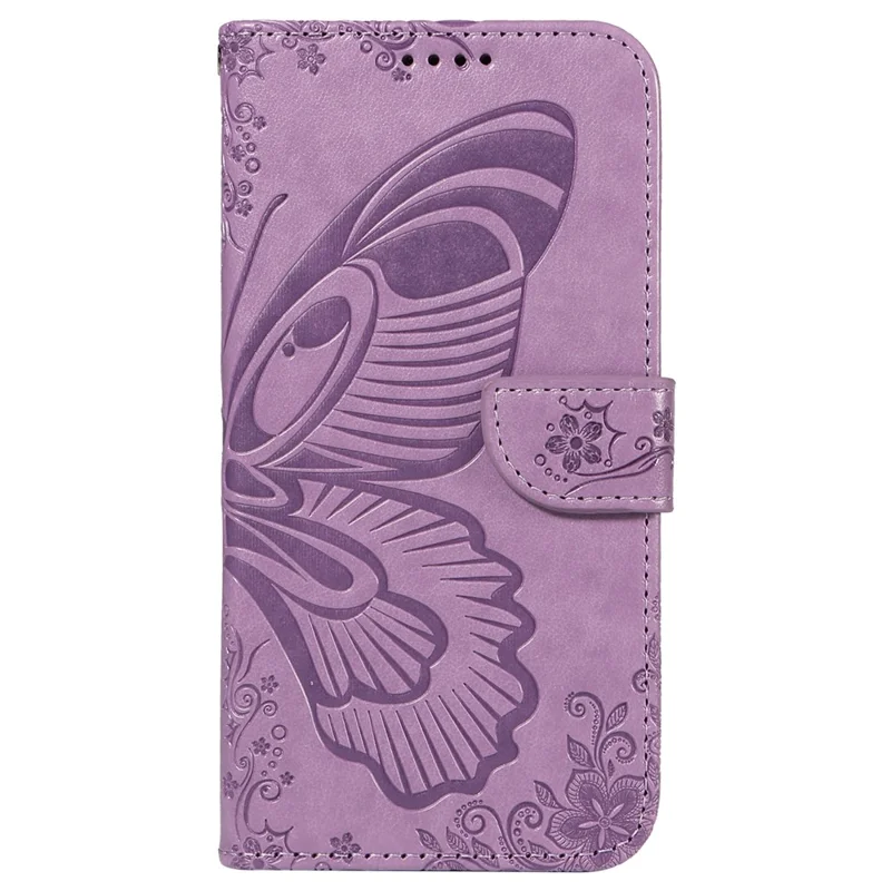 For Google Pixel 9 Pro / Pixel 9 Case Flip Stand PU Leather Phone Cover Swallowtail Butterfly - Light Purple