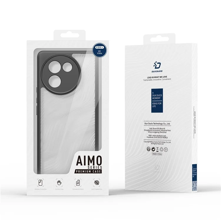 DUX DUCIS Aimo Series For vivo V30e 5G Case TPU+PC Matte Anti-Fall Phone Cover (REACH Certification) - Black