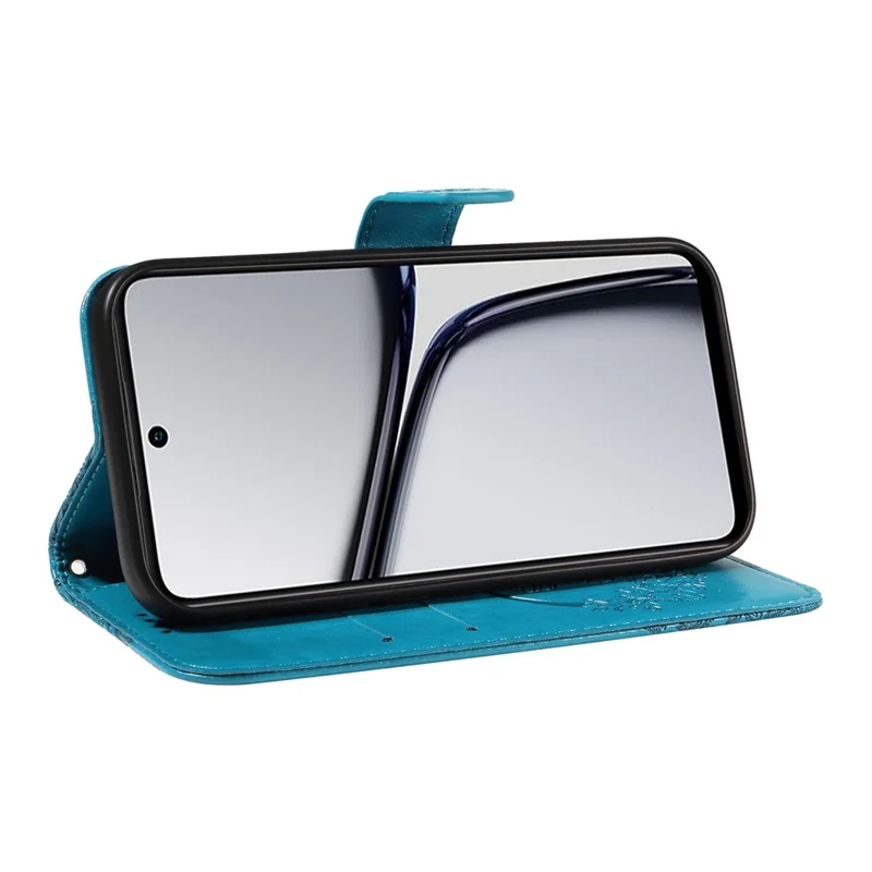For Realme C65 4G Wholesale Phone Case Butterfly Pattern PU Leather Flip Phone Cover - Blue