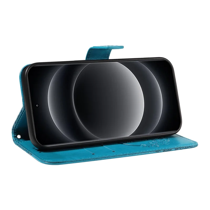 For Xiaomi 14 Ultra Mobile Phone Case Butterfly Pattern PU Leather Stand Phone Cover - Blue