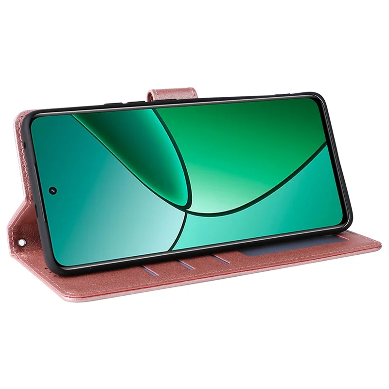 Per Realme 12 4G / 12+ 5G Case 3 Card Slots Slim-Fit Custodia in Pelle PU Stand per Telefono - Rose Gold