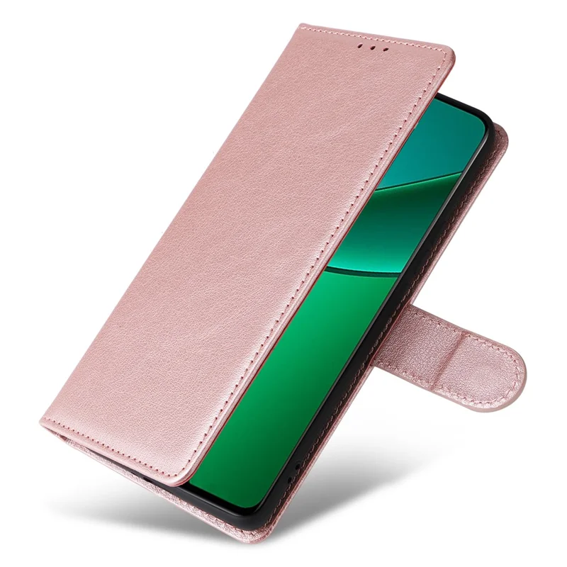 Per Realme 12 4G / 12+ 5G Case 3 Card Slots Slim-Fit Custodia in Pelle PU Stand per Telefono - Rose Gold