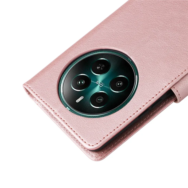 Per Realme 12 4G / 12+ 5G Case 3 Card Slots Slim-Fit Custodia in Pelle PU Stand per Telefono - Rose Gold