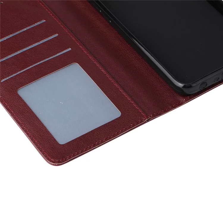 Para Oppo A1 Pro 5G / Reno8 T 5G Capa 3 Slots de Cartão à Prova de Quedas Capa de Carteira de Couro - Vermelho Vinho