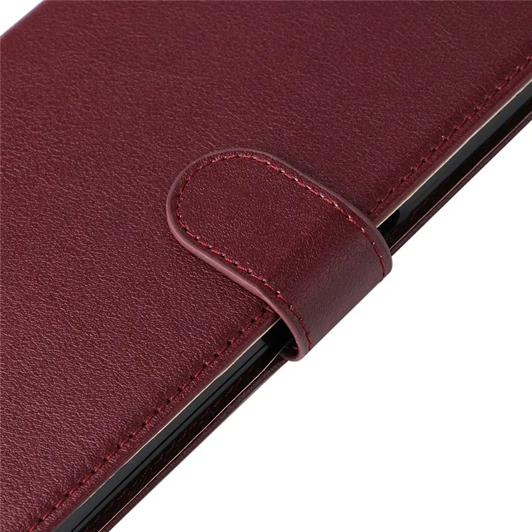 Para Oppo A1 Pro 5G / Reno8 T 5G Capa 3 Slots de Cartão à Prova de Quedas Capa de Carteira de Couro - Vermelho Vinho