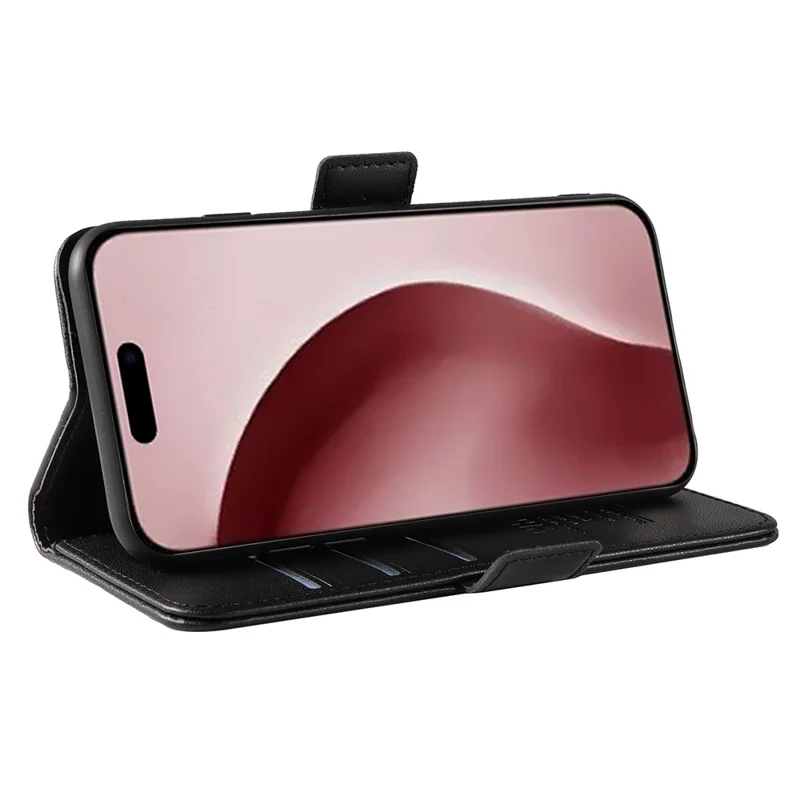 YIKATU YK-003 Per iPhone 16 Pro Case Wallet Card Slots PU Leather Phone Cover - Nero