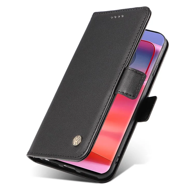 YIKATU YK-003 Für Motorola Edge 50 Pro 5G Hülle PU-Leder Magnetischer Schützender Klapphülle - Schwarz