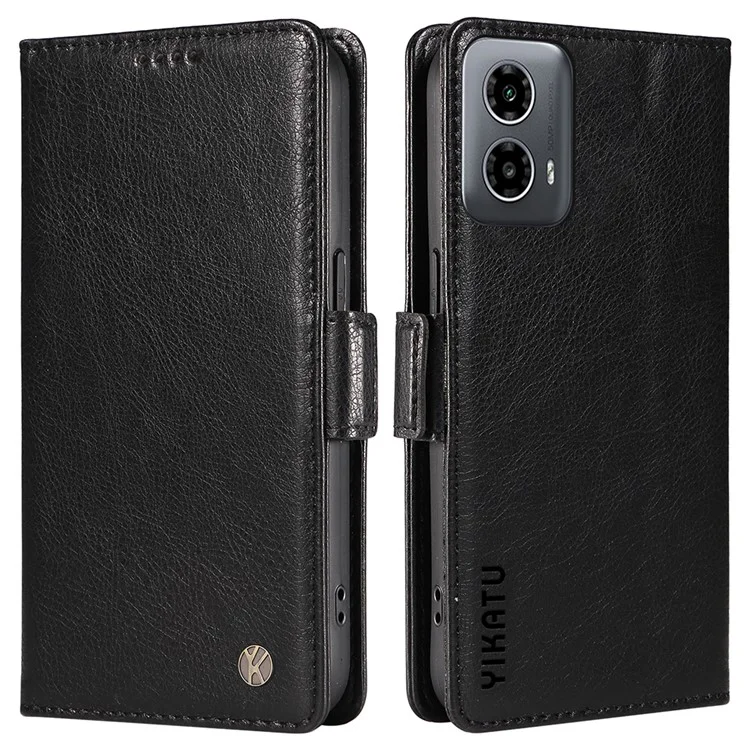 YIKATU YK-007 Pour Motorola Moto G45 5G / G34 5G Étui en cuir PU Portefeuille Coque de protection pour téléphone - Noir
