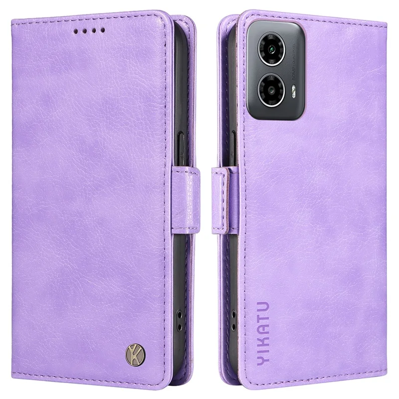 YIKATU YK-007 Per Motorola Moto G45 5G / G34 5G Custodia in Pelle Sintetica Portafoglio Custodia Protettiva per Telefono - Viola