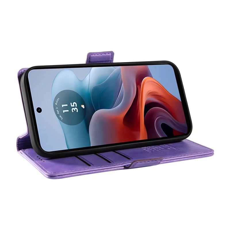 YIKATU YK-007 Per Motorola Moto G45 5G / G34 5G Custodia in Pelle Sintetica Portafoglio Custodia Protettiva per Telefono - Viola