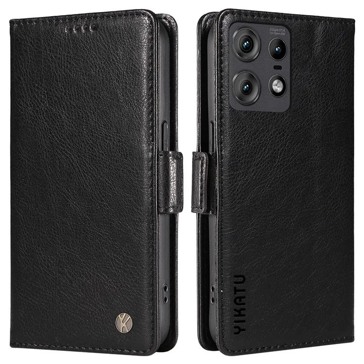 YIKATU YK-007 Per Motorola Edge 50 Pro 5G Custodia Texture Litchi Custodia in Pelle per Telefono - Nero