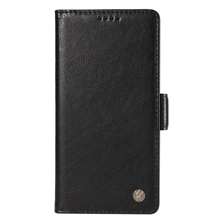 YIKATU YK-007 For iPhone 16 Plus Case Litchi Texture Wallet PU Leather Flip Phone Cover - Noir