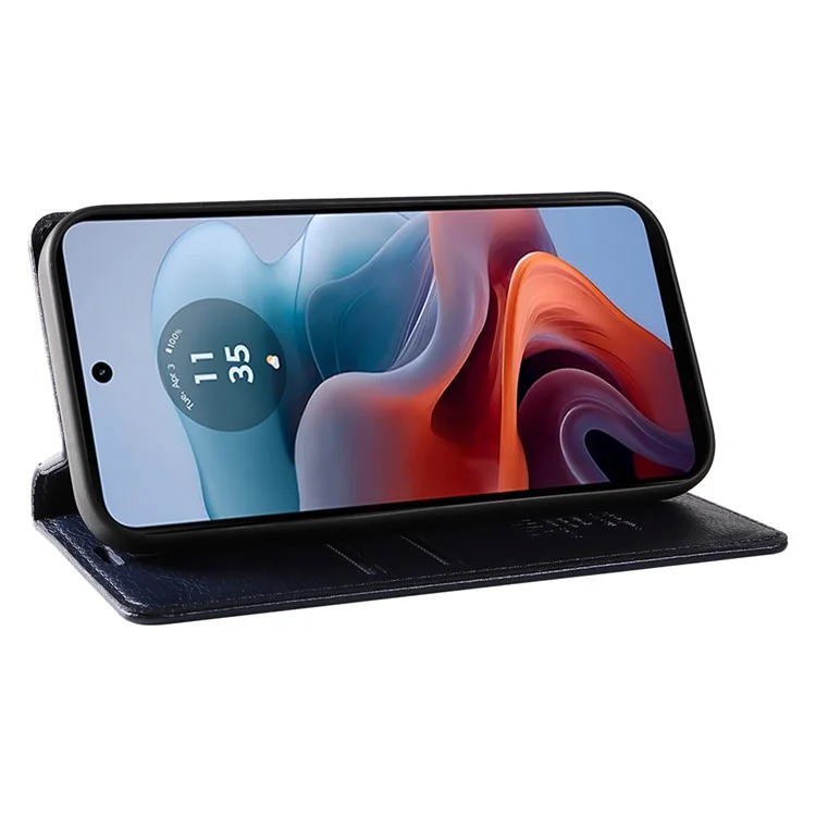 YIKATU YK-006 Para Motorola Moto G45 5G / G34 5G Caja de Teléfono de Cuero Cubierta Textura de Lichí Cierre Magnético - Negro