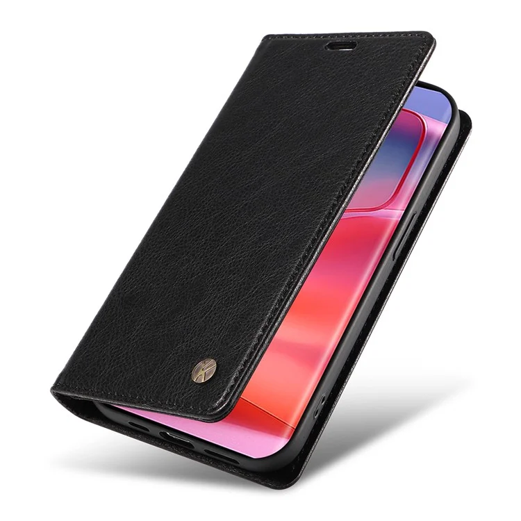 YIKATU YK-006 For Motorola Edge 50 Pro 5G Case Leather Phone Cover Magnetic Closing - Black