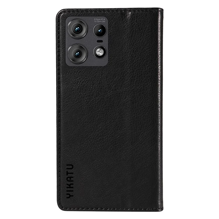 YIKATU YK-006 For Motorola Edge 50 Pro 5G Case Leather Phone Cover Magnetic Closing - Black