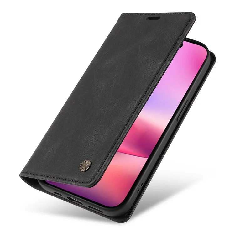 YIKATU YK-004 Per iPhone 16 Case Magnetic Closing Wallet Phone Leather Cover - Nero