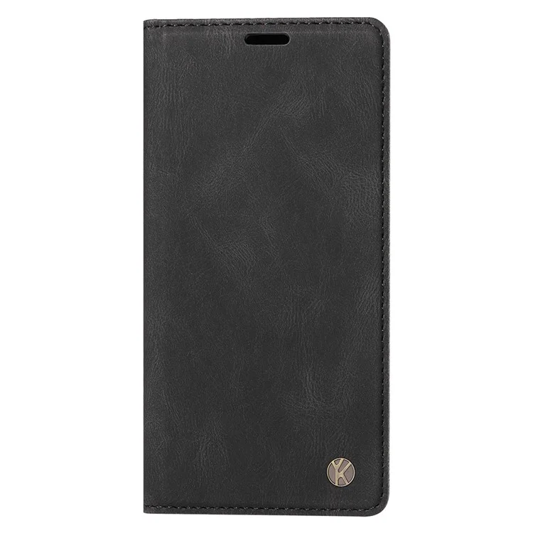 YIKATU YK-004 Per iPhone 16 Case Magnetic Closing Wallet Phone Leather Cover - Nero