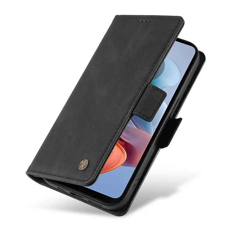 YIKATU YK-005 Funda para Motorola Moto G45 5G / G34 5G Ranura para tarjetas Contacto con la piel Funda de teléfono de cuero magnético - Negro