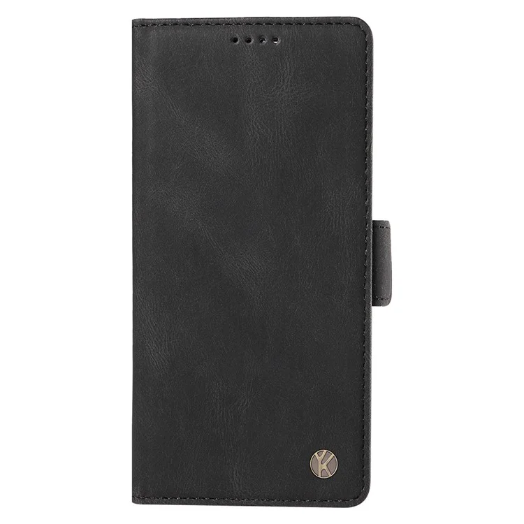 YIKATU YK-005 Funda para Motorola Moto G45 5G / G34 5G Ranura para tarjetas Contacto con la piel Funda de teléfono de cuero magnético - Negro