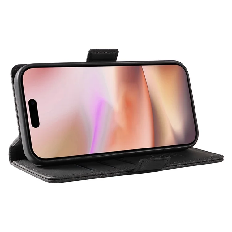 YIKATU YK-005 For iPhone 16 Plus Case Wallet Leather Phone Cover - Black
