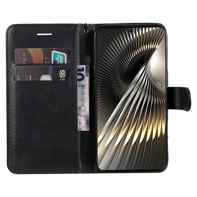 KT Leather Series-2 per Xiaomi Redmi Turbo 3 5G / Poco F6 5G Custodia Portafoglio in Pelle - Nero