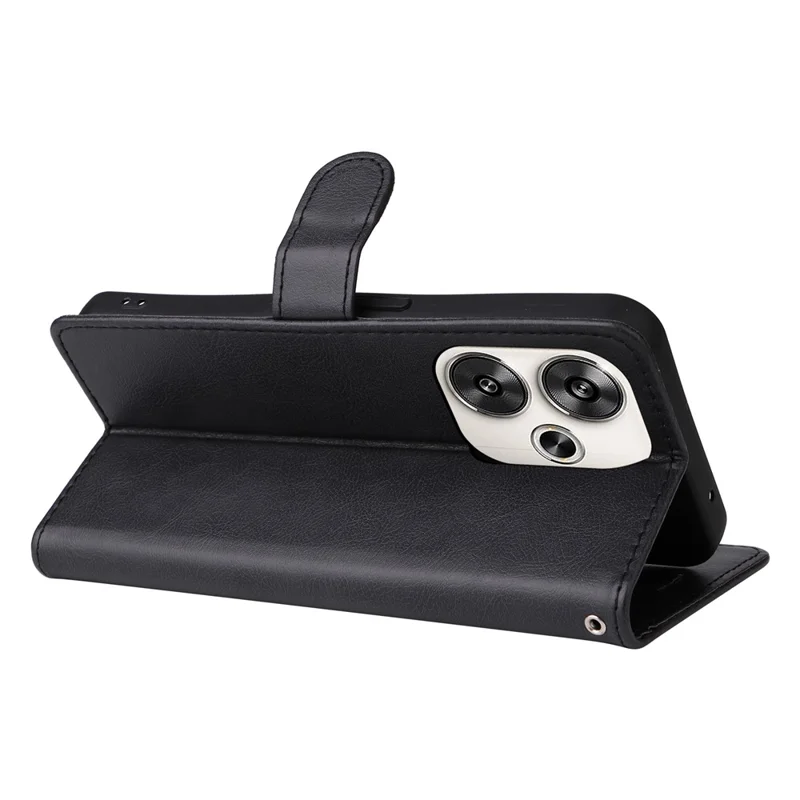 KT Leather Series-2 per Xiaomi Redmi Turbo 3 5G / Poco F6 5G Custodia Portafoglio in Pelle - Nero