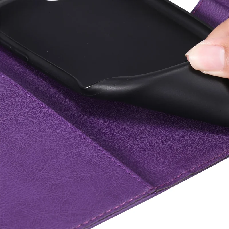For Huawei nova 12s 4G / nova 11 / 12 Lite 4G Case Solid Color Leather Mobile Cover Wallet Stand with Strap - Purple