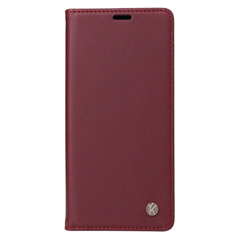 YIKATU YK-001 For iPhone 16 Plus Case Magnetic Closing Leather Phone Cover - Wine Red