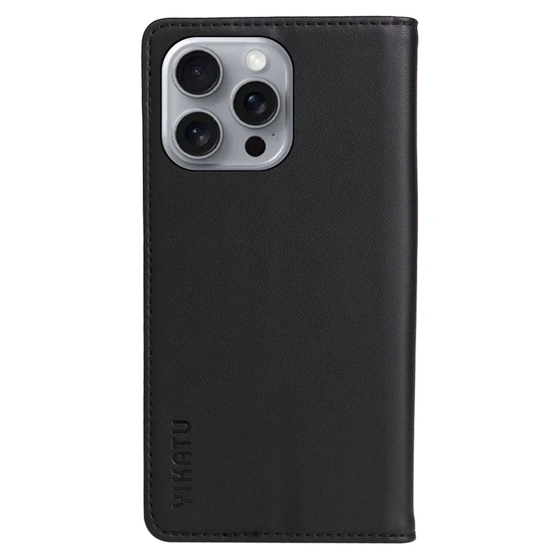 YIKATU YK-001 Custodia Per iPhone 16 Pro Max Stand Case in Pelle PU - Nero