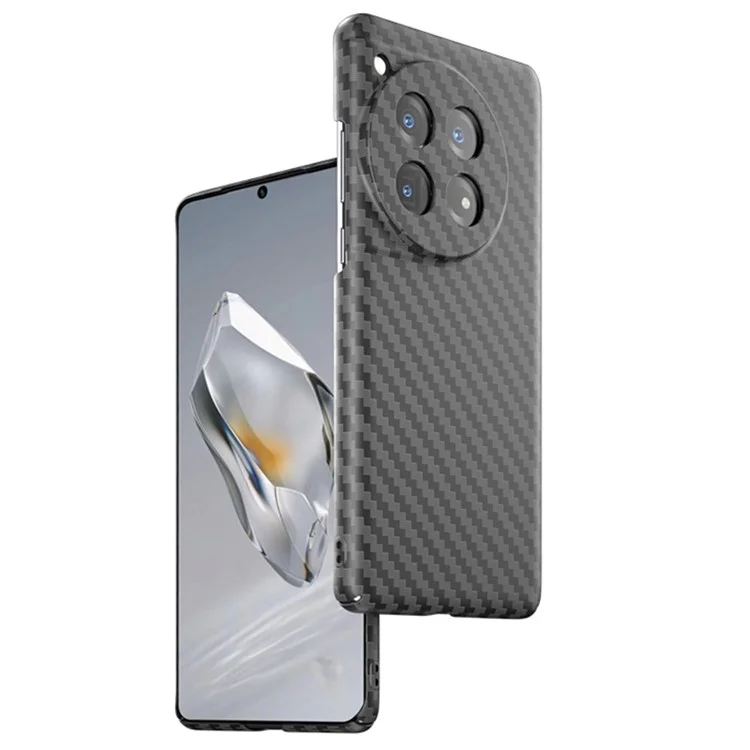 Для OnePlus Ace 3 5G / 12R 5G Чехол Текстура из углеродного волокна Ударопрочный PC Чехол для телефона - Черный