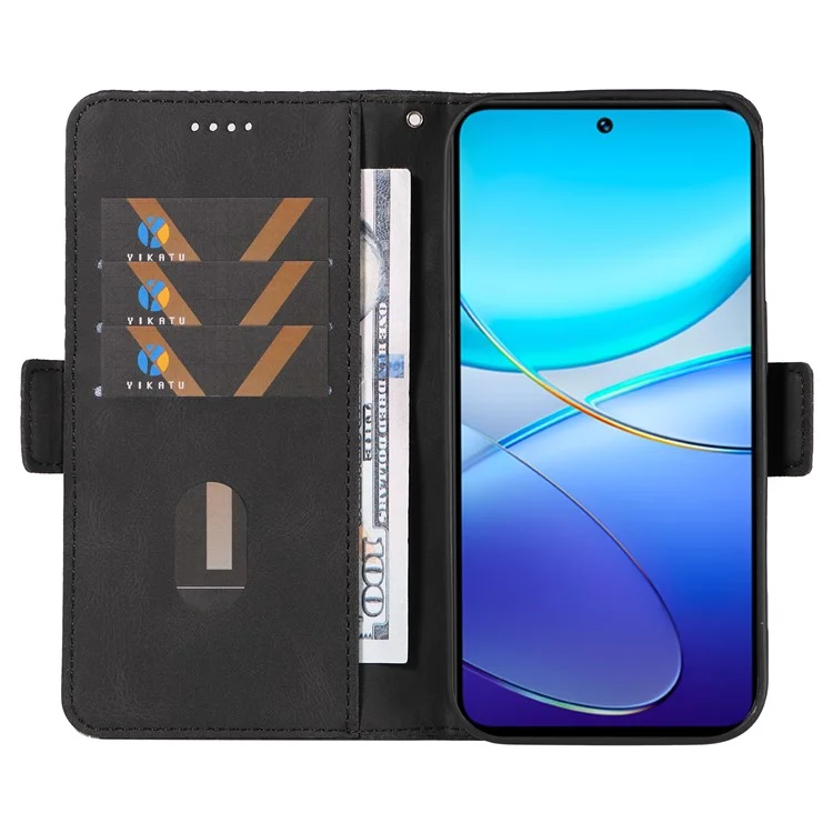 For vivo V40 SE 5G / Y100 5G (Indonesia) / Y200e 5G / V30 Lite 5G (India) Case Rhombus Leather Phone Cover - Black