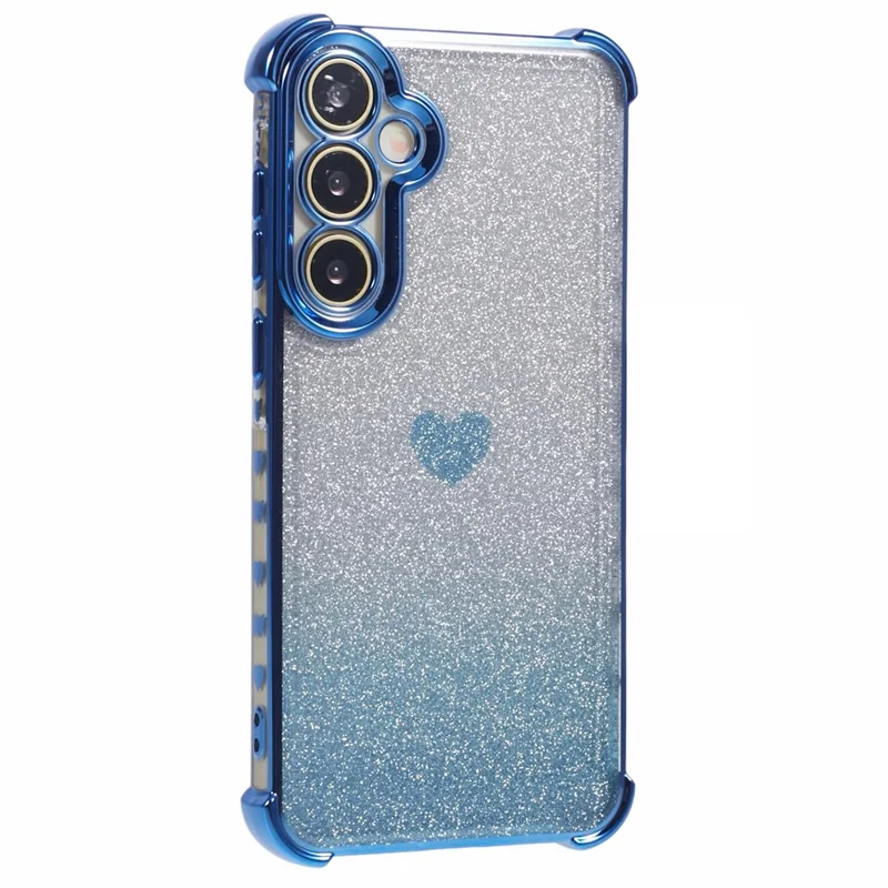 For Samsung Galaxy A15 5G Cell Phone Case Heart Pattern Gradient TPU Drop-proof Cover - Blue