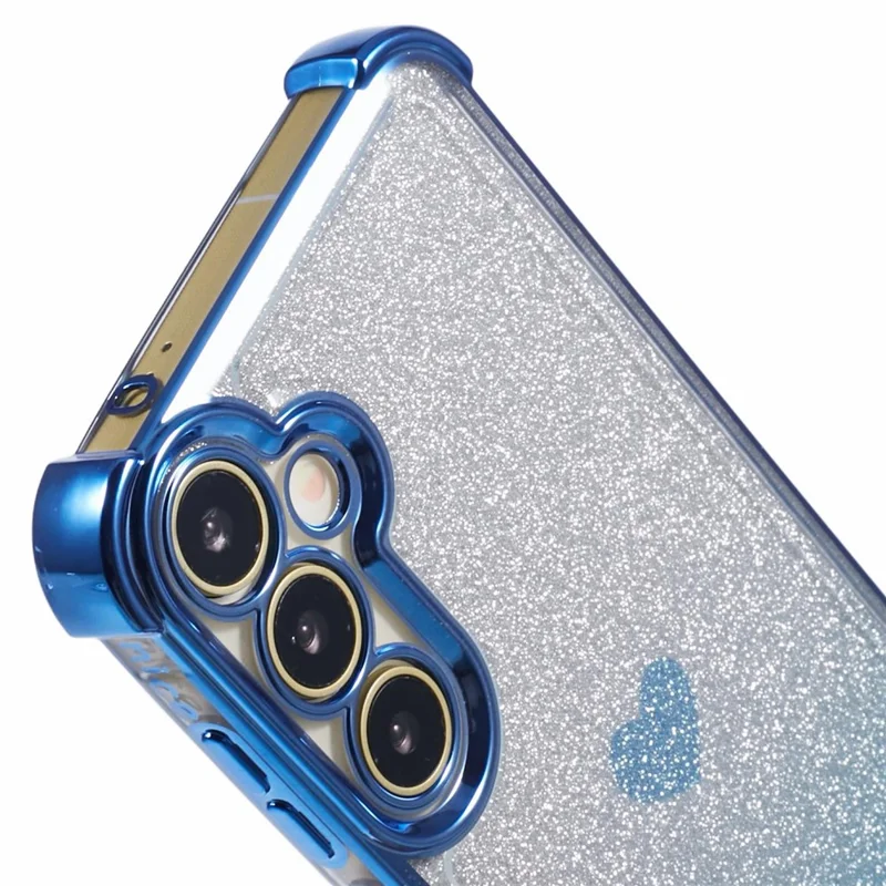 For Samsung Galaxy A15 5G Cell Phone Case Heart Pattern Gradient TPU Drop-proof Cover - Blue
