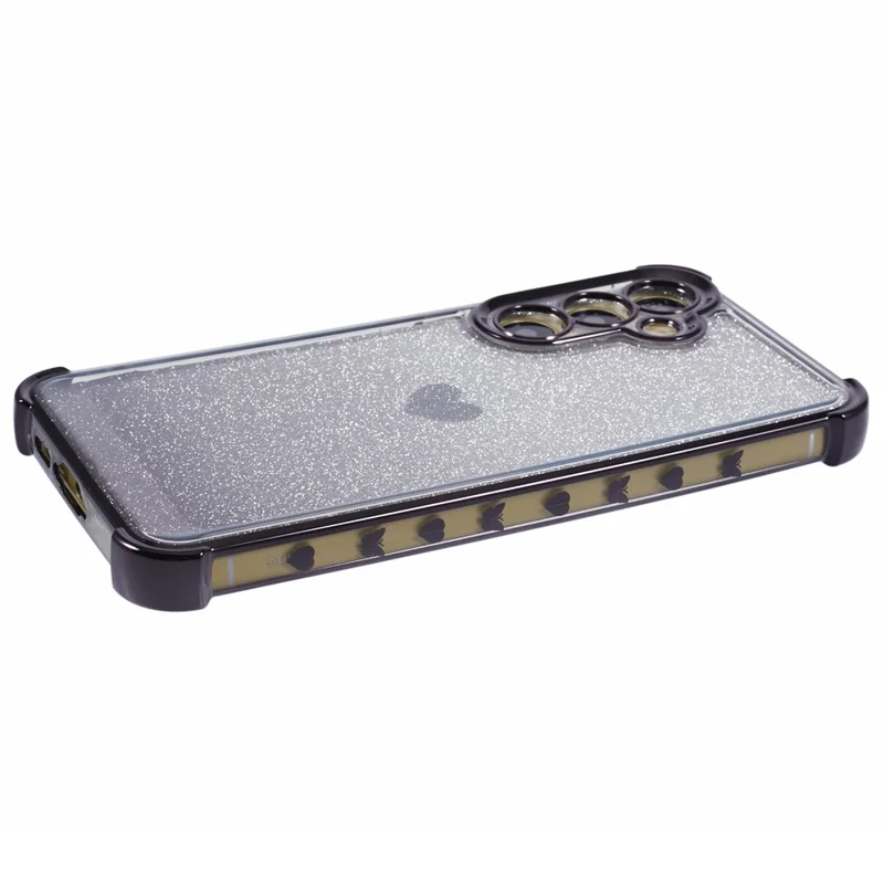 For Samsung Galaxy A35 5G Phone Case Drop Protection Heart Pattern Thicken 4-Corner TPU Cover - Black