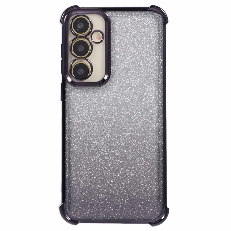 Para Samsung Galaxy A34 5G Case TPU Glitter Gradient Love Heart Pattern Phone Cover - Black
