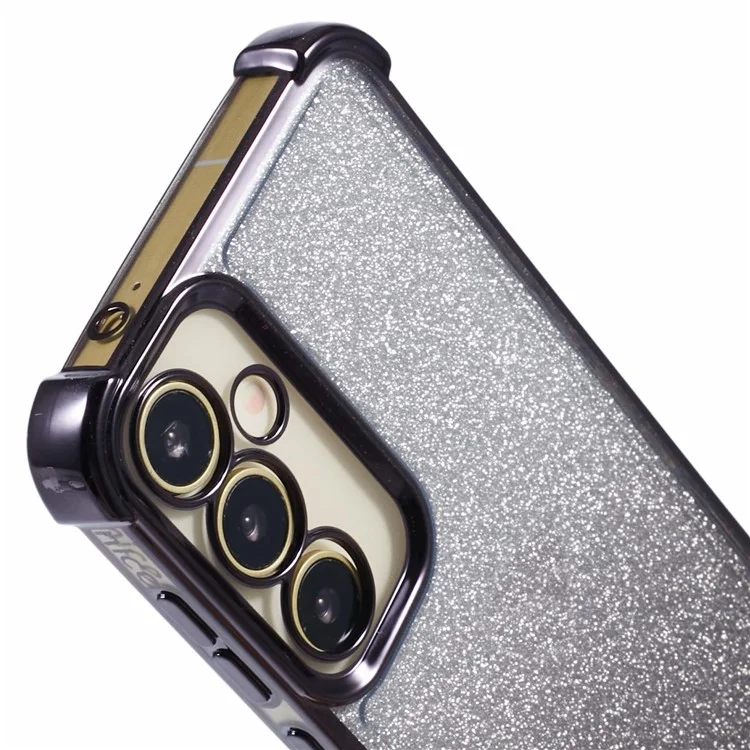 Para Samsung Galaxy A34 5G Case TPU Glitter Gradient Love Heart Pattern Phone Cover - Black