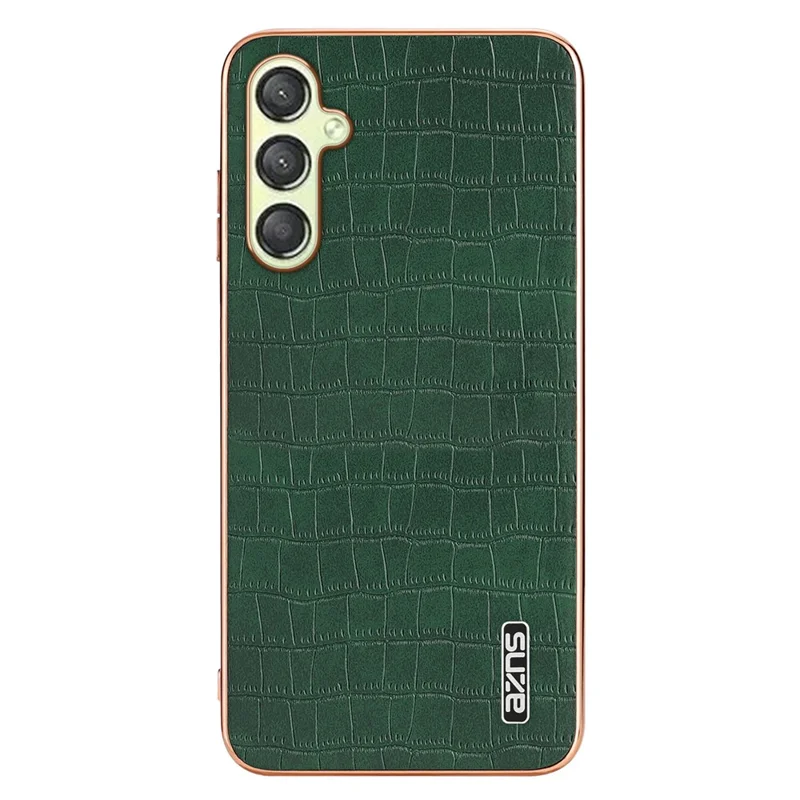 AZNS For Samsung Galaxy A15 4G / A15 5G Electroplating Case Crocodile Texture PU+TPU Phone Cover - Green