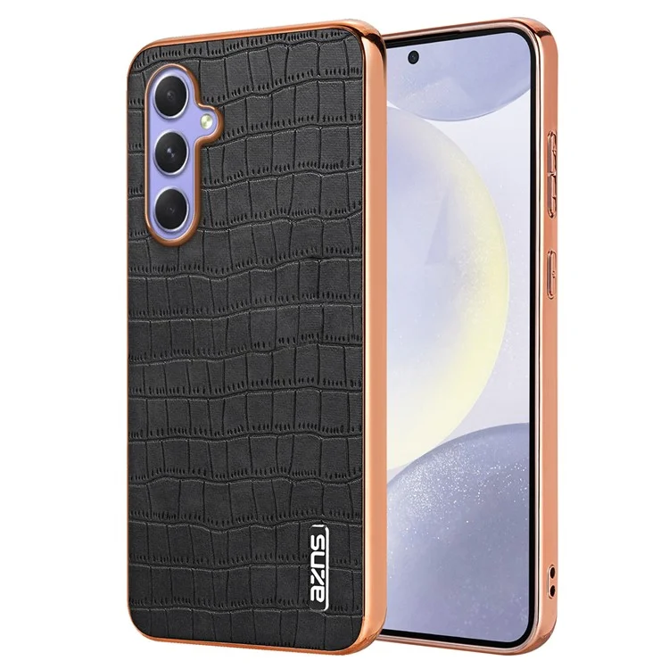 AZNS Für Samsung Galaxy A54 5G Schlanke Hülle Elektroplattierung Krokodilleder-Textur PU+TPU Handyhülle - Schwarz