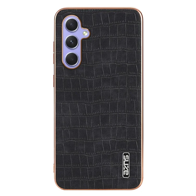 AZNS Für Samsung Galaxy A54 5G Schlanke Hülle Elektroplattierung Krokodilleder-Textur PU+TPU Handyhülle - Schwarz