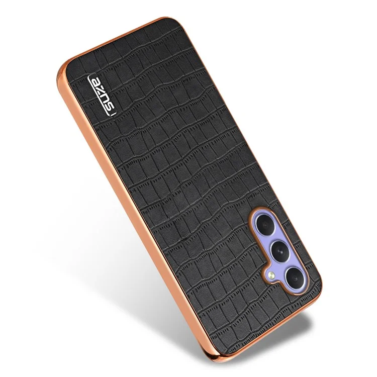 AZNS Für Samsung Galaxy A54 5G Schlanke Hülle Elektroplattierung Krokodilleder-Textur PU+TPU Handyhülle - Schwarz